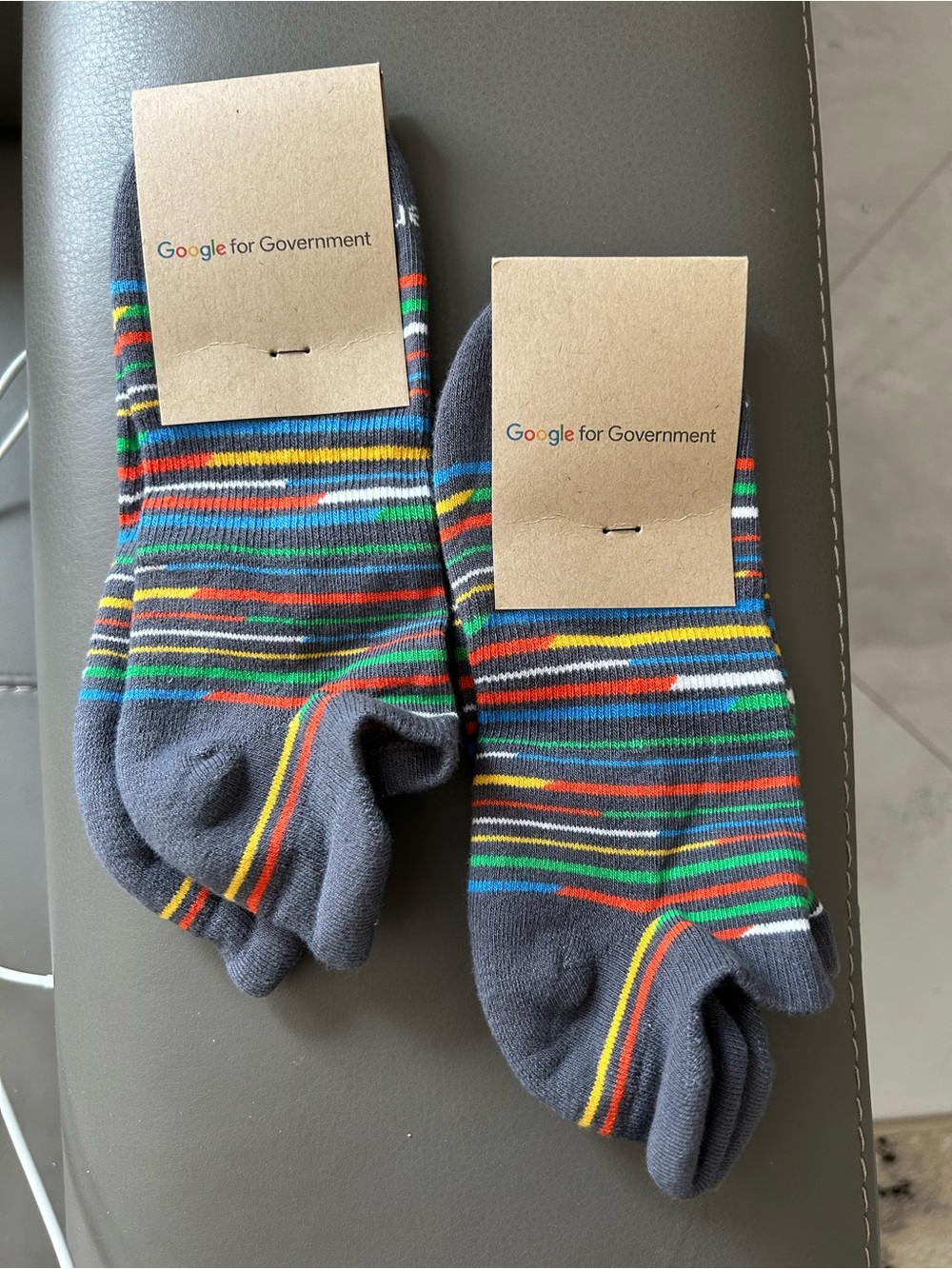 NWOT Unisex Navy Multi-Stripe Ankle Set of 2 Socks